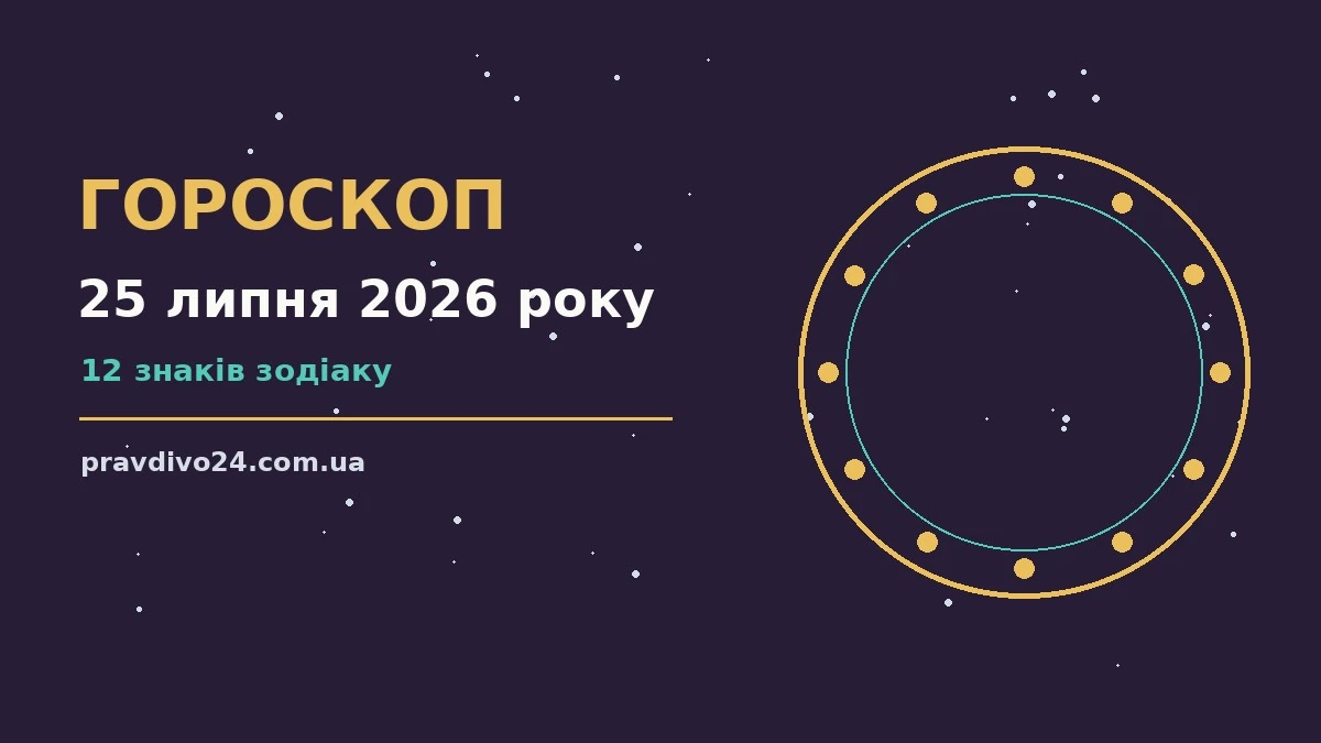 Зодіакальний знак на тлі зоряного неба, гороскоп на 25 липня 2026 року