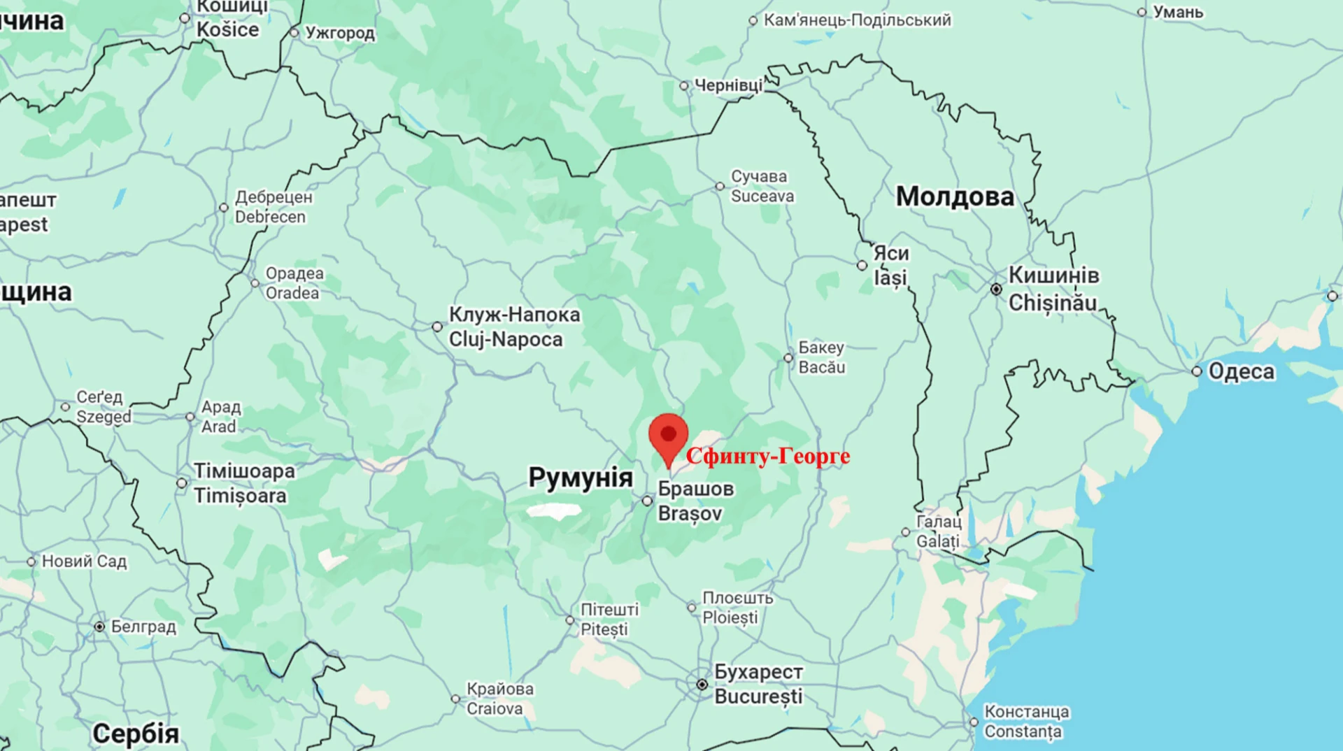 Розташування міста Сфинту-Георге на мапі Румунії