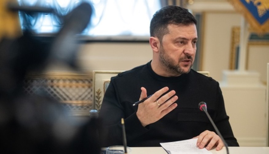 Президент Володимир Зеленський під час спілкування з журналістами 15 липня