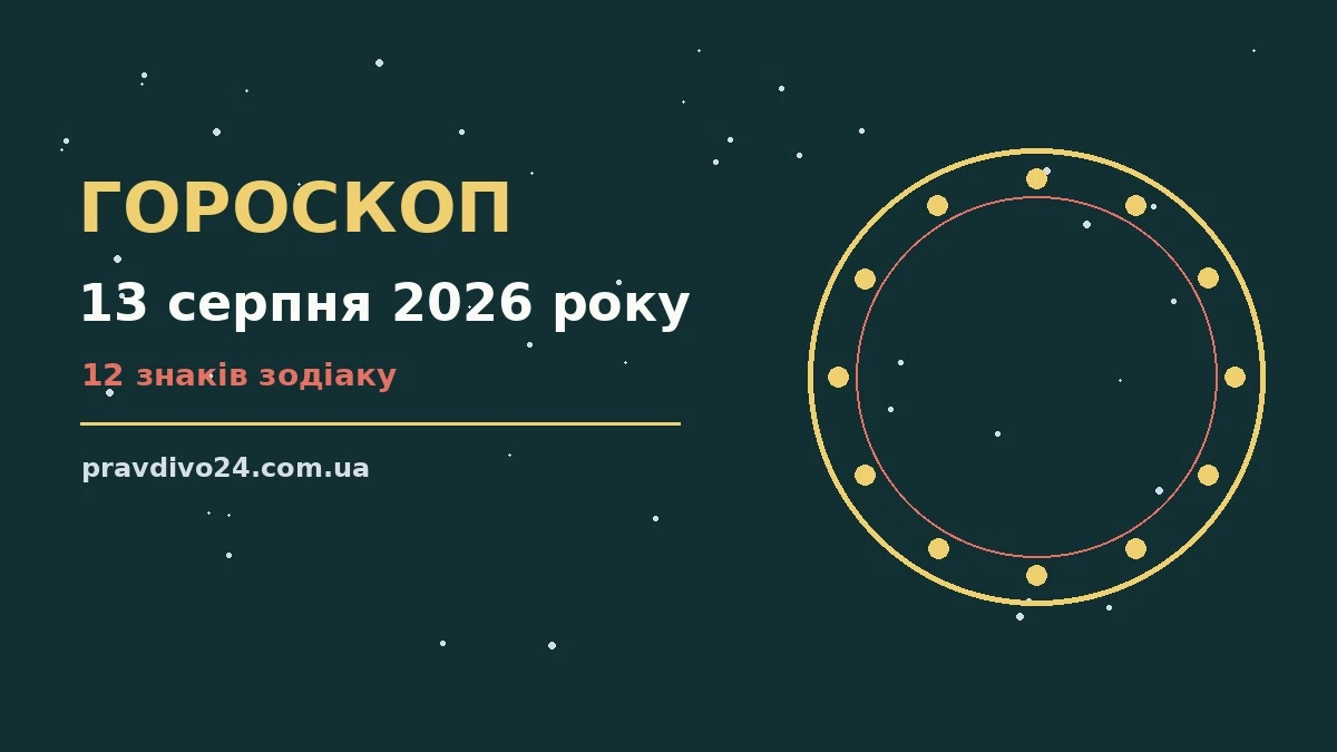 Гороскоп на 13 серпня 2026 року: ключові моменти дня про шанси та застереження