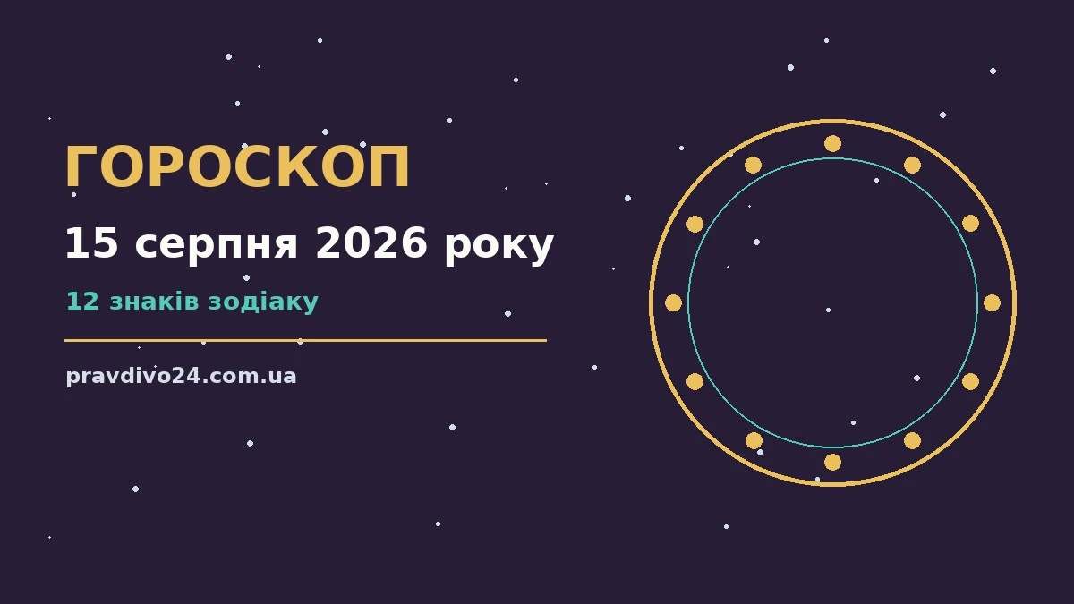Гороскоп на 15 серпня 2026 року: ключові моменти дня про шанси та застереження