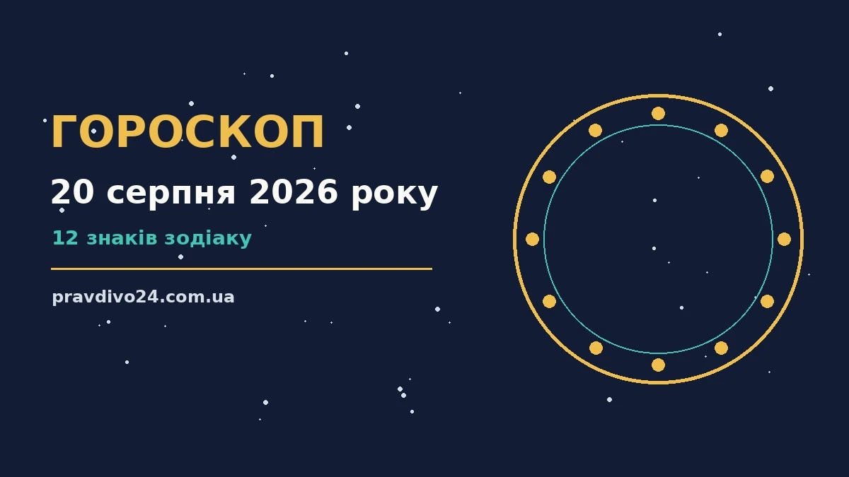 Гороскоп на 20 серпня 2026 року: ключові моменти дня про шанси та застереження