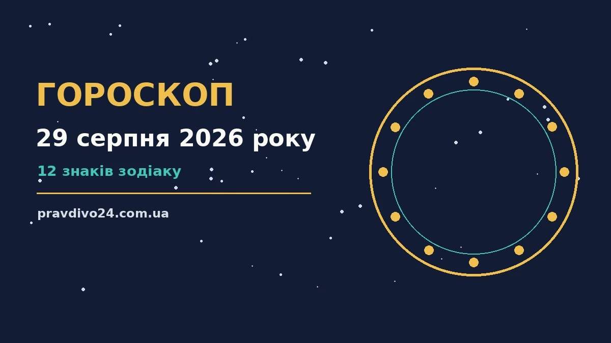 Гороскоп на 29 серпня 2026 року: ключові моменти дня про шанси та застереження