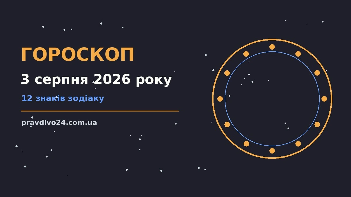Гороскоп на 3 серпня 2026 року: ключові моменти дня про шанси та застереження