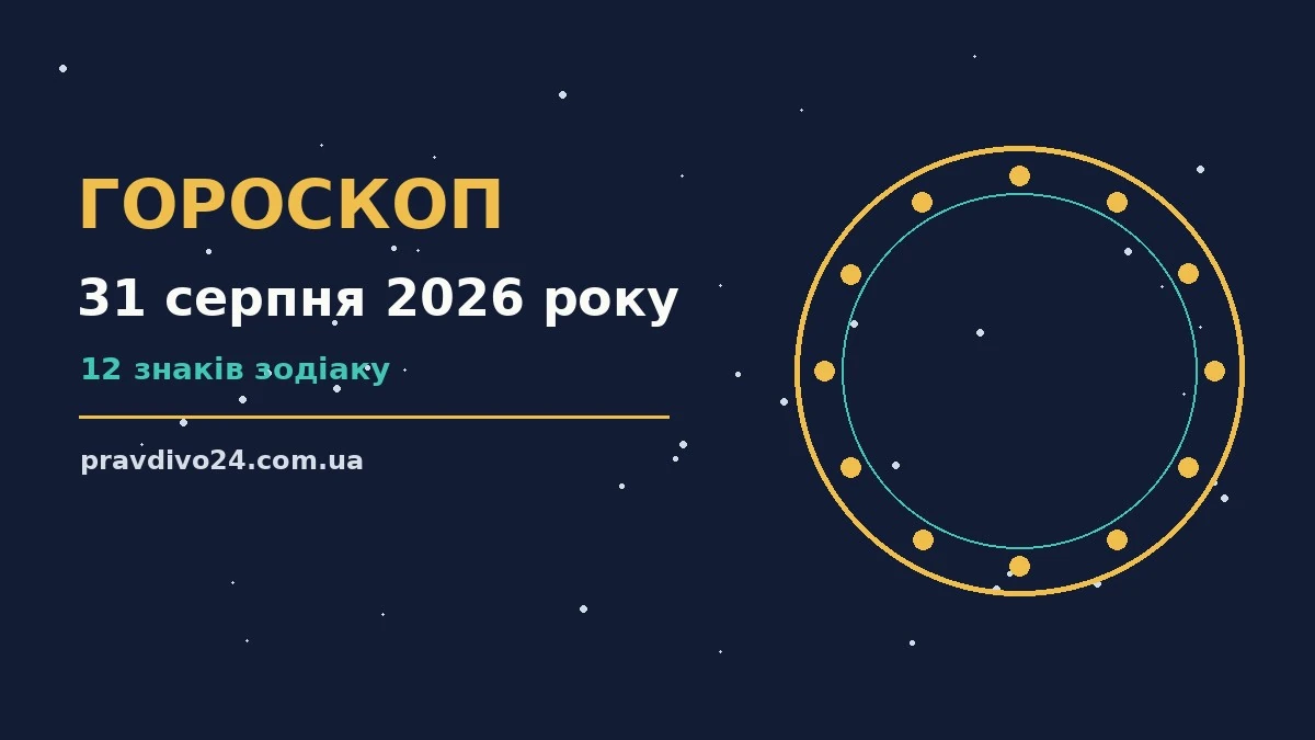 Гороскоп на 31 серпня 2026 року: ключові моменти дня про шанси та застереження