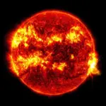 Логотипи та дані Meteoagent і Британської геологічної служби на тлі графіка геомагнітної активності